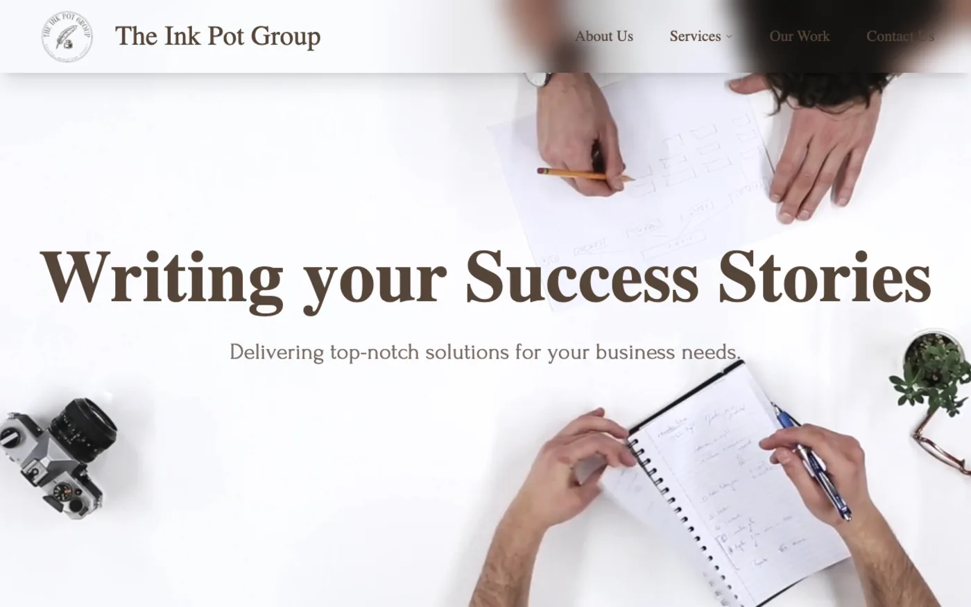 The Ink Pot Group agency landing page.